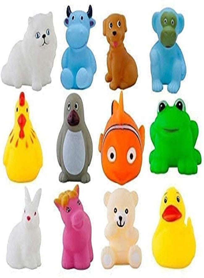 Storio Baby Bath Toy Set of 12 Pcs Chu Chu Colorful Animal Shape Toy (Multicolor) - Image 1